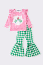 Load image into Gallery viewer, Pink christmas tree girl bell pants set
