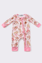 Load image into Gallery viewer, Pink princess christmas zip romper
