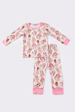 Load image into Gallery viewer, Pink princess christmas girl pajamas set
