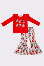 Load image into Gallery viewer, Red christmas princess girl pants set
