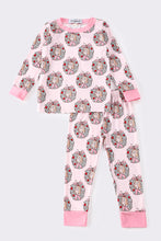 Load image into Gallery viewer, Pink christmas character print girl pajamas set
