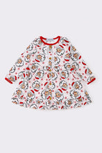 Load image into Gallery viewer, Red christmas santa print dress
