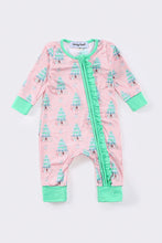 Load image into Gallery viewer, Pink christmas tree print girl romper
