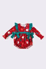 Load image into Gallery viewer, Red christmas santa claus print ruffle bubble
