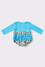 Load image into Gallery viewer, Blue princess print ruffle girl bubble
