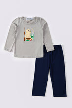 Load image into Gallery viewer, Grey hunting applique boy set
