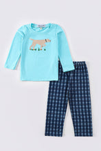 Load image into Gallery viewer, Blue dog applique boy set
