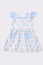 Load image into Gallery viewer, Blue floral bow print dress
