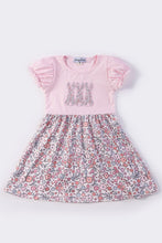 Load image into Gallery viewer, Pink bunny applique floral girl dress
