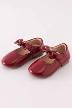 Load image into Gallery viewer, Maroon bow mary jane shoes
