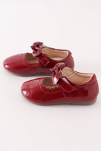 Load image into Gallery viewer, Maroon bow mary jane shoes
