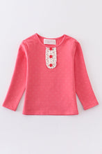 Load image into Gallery viewer, Platinum pink dot ruffle girl top
