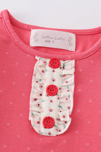 Load image into Gallery viewer, Platinum pink dot ruffle girl top
