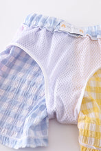 Load image into Gallery viewer, Multicolored gingham boy swim trunks
