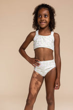 Load image into Gallery viewer, Green daisy print 2pc girl swimsuit (size run small, go up 1-2 sizes)
