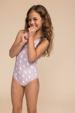 Load image into Gallery viewer, Moon print tie one piece girl swimsuit
